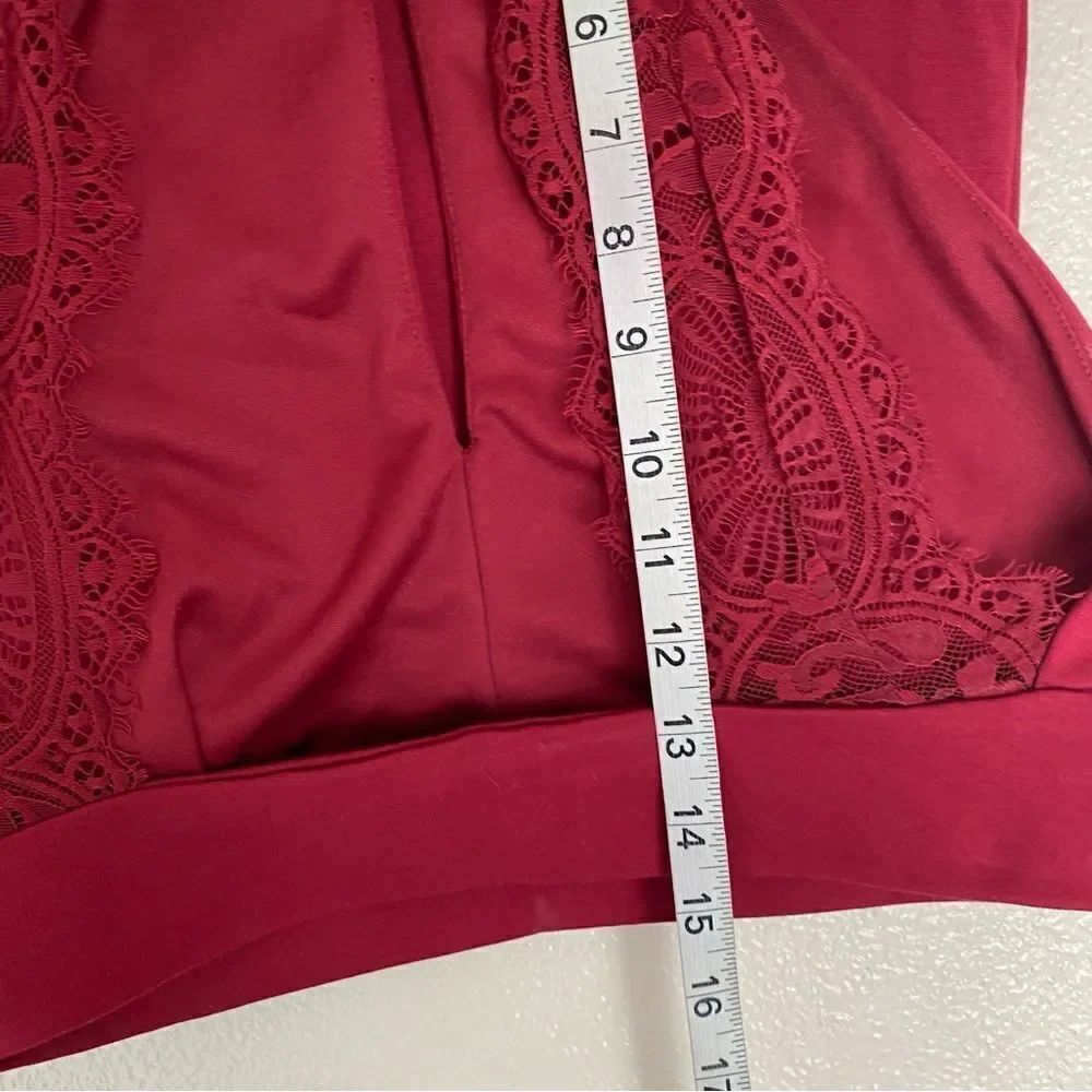 Lulus 2 piece Chic My Interest Burgundy red lace crop top dress mini skirt L - Picture 13 of 13